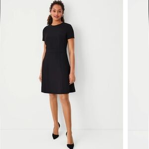 Ann Taylor The Petite Flare Dress In Fluid Crepe
